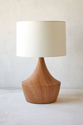 Faux wood table lamp