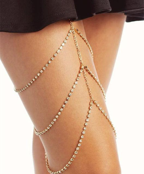Glitz rhinestone leg harness jewelry - Iconic Trendz Boutique (1462534832171)