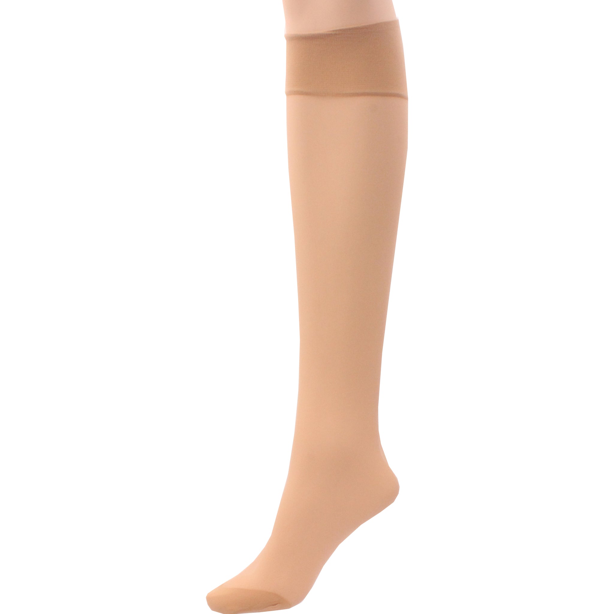 6 x Ladies / Women 100% Nylon Knee High Pop Socks with Comfort Top ...