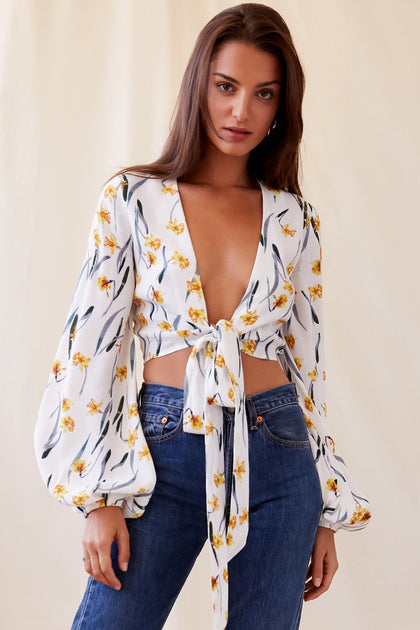 Nina Top in Ivory Daffodil – Andjela Collection