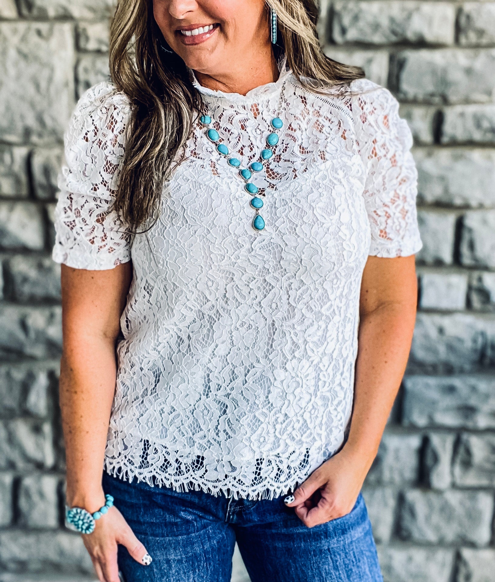 lace sweetheart top