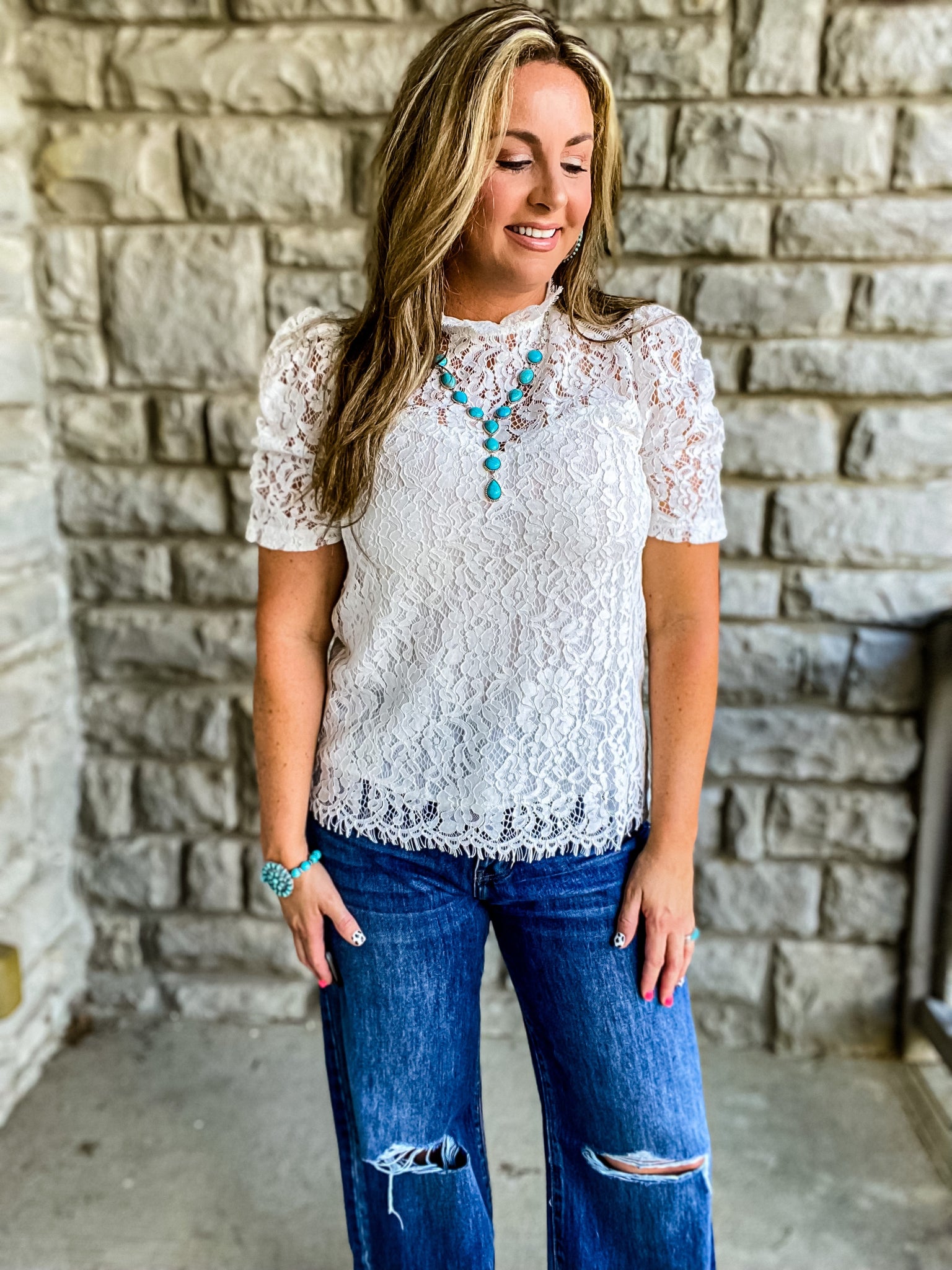 lace sweetheart top