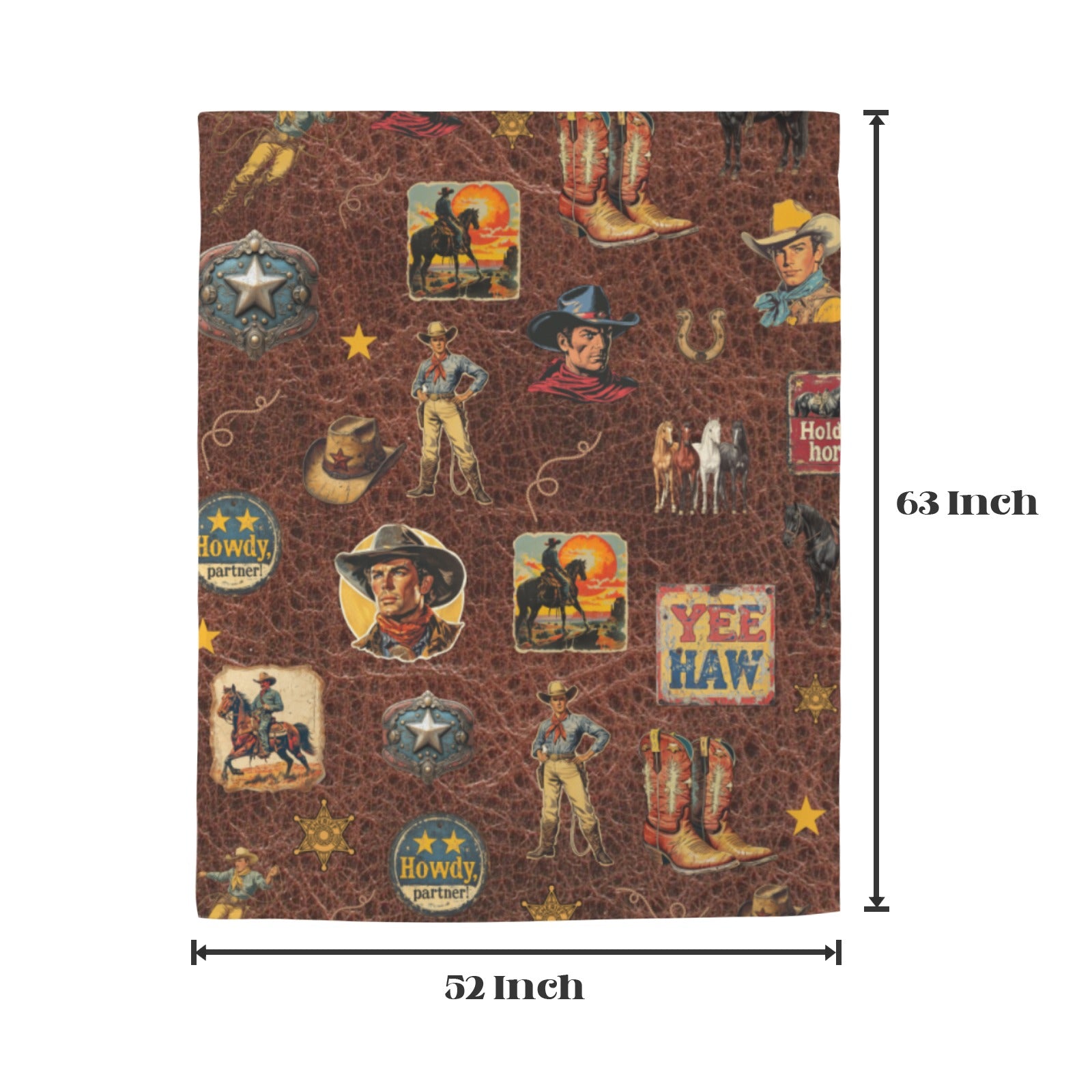 Vintage Cowboy Collage Western Curtains 52
