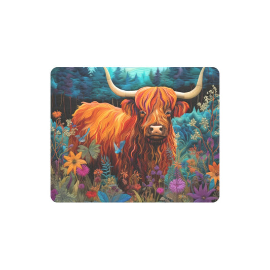 Highland Cow Bouquet Square Mousepad