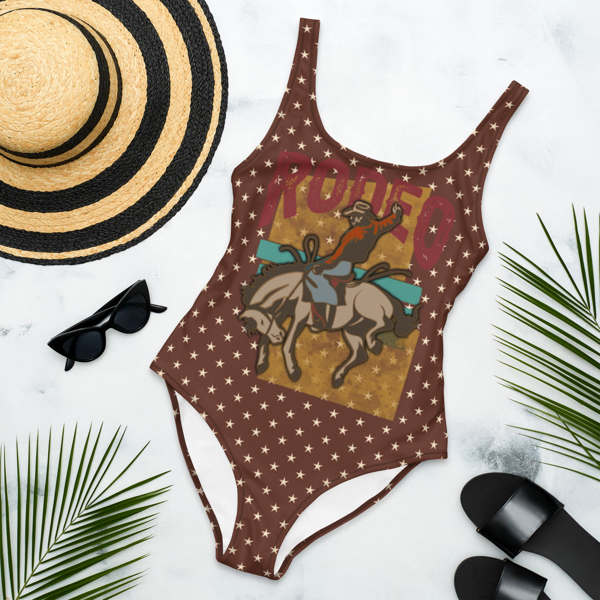 Yeehaw Rodeo Stars One-Piece Swim Suit – Baha Ranch Western Wear