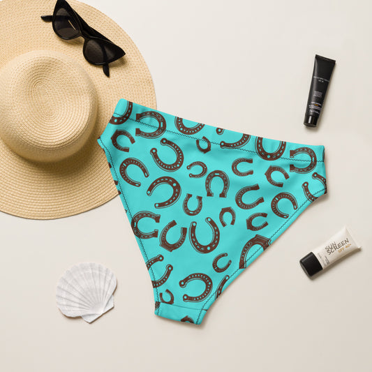 Yeehaw Turquoise Horseshoe One-Piece Swimsuit