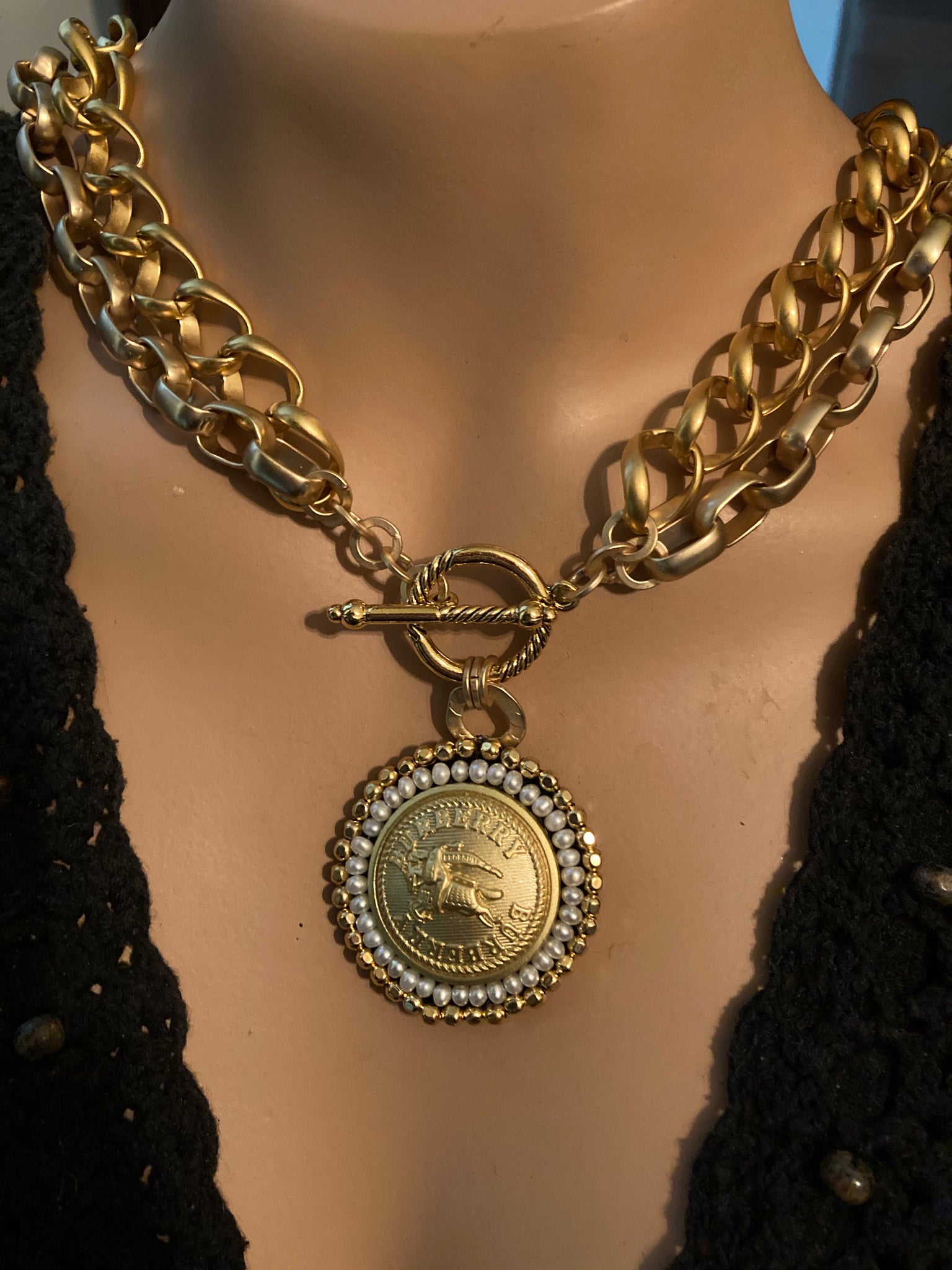 ” Burberry Button Necklace – suewoojewels