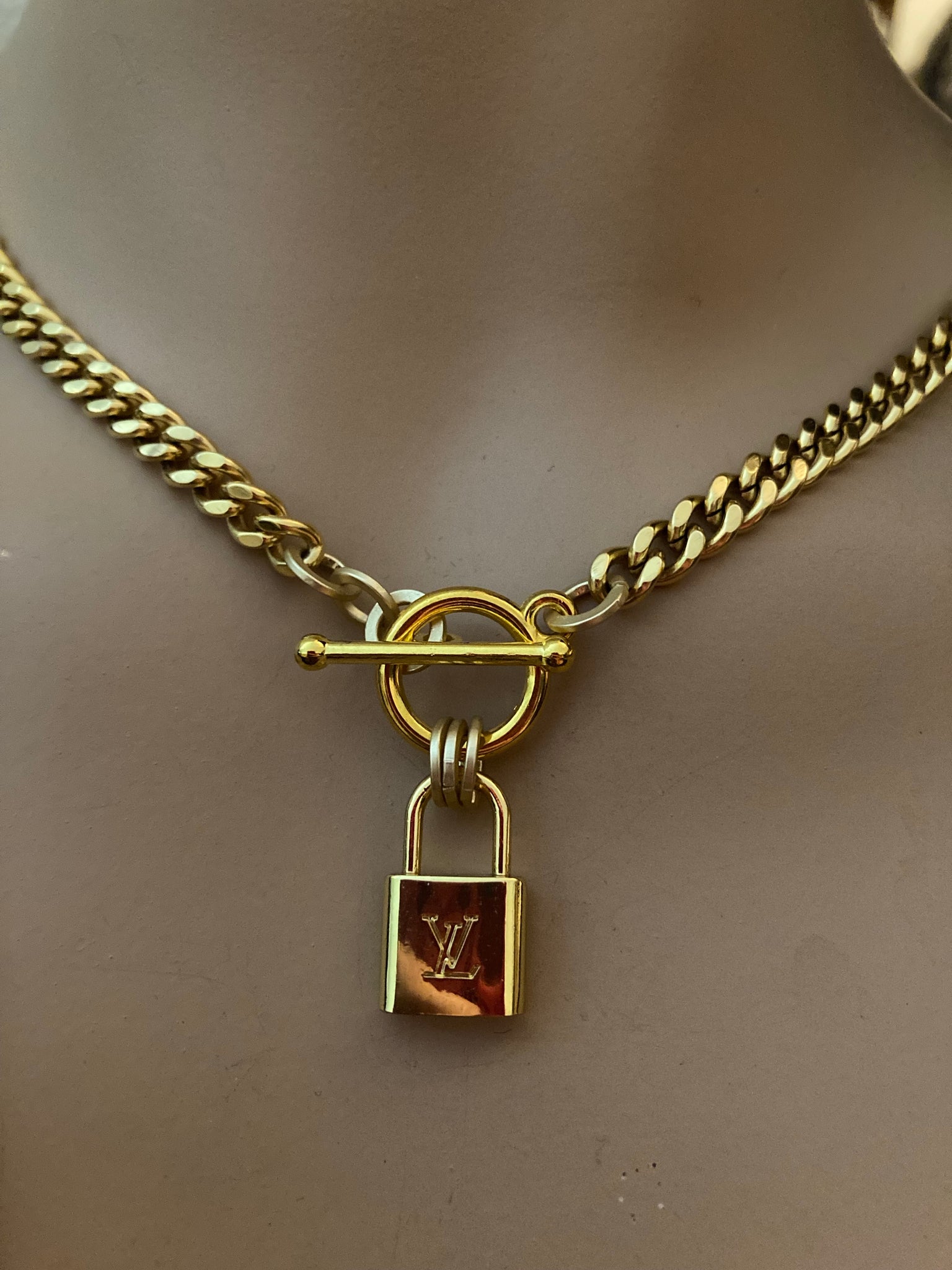 Reworked Mini Louis Vuitton Lock Necklace - Dreamized