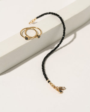 Midnight Bracelet- Spinel Gemstone Bracelet-Bracelet Noir-Chic Style Design