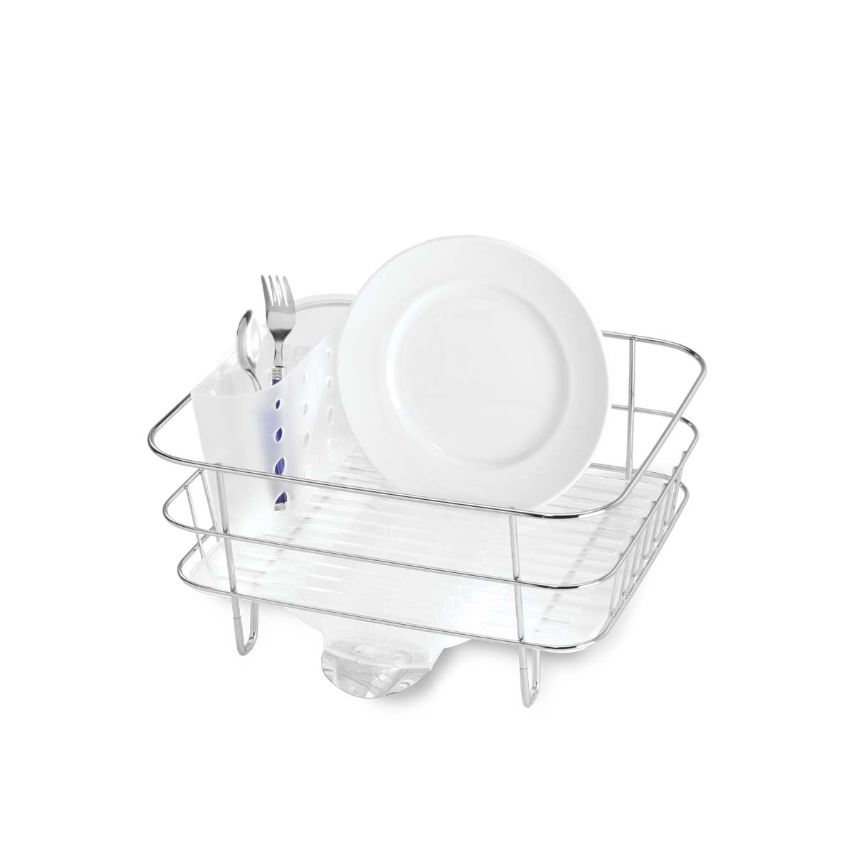 Compact Steel Frame Dishrack, White, simplehuman