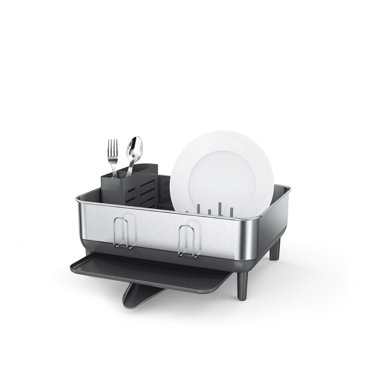 Compact Steel Frame Dishrack, White, simplehuman