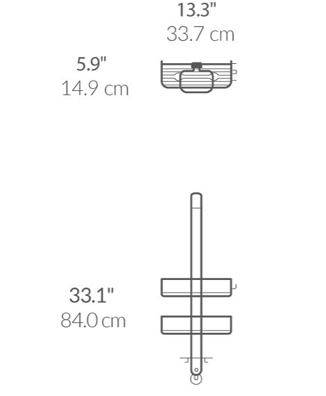 rangement de douche à placer au-dessus de la porte