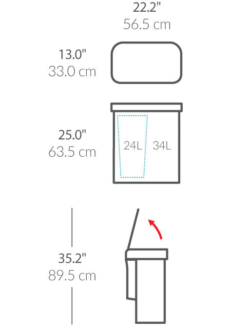 58L Sensor-Abfalleimer mit Doppelfach