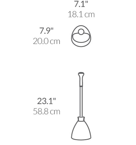 simplehuman BT1085 Toilet Plunger, White