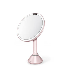 sensor mirror with touch-control brightness and dual light setting - pink finish - 3/4 view image