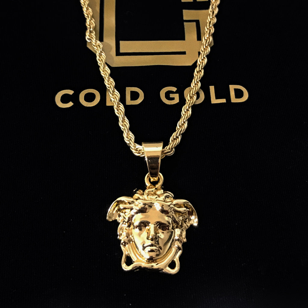 medusa head pendant gold