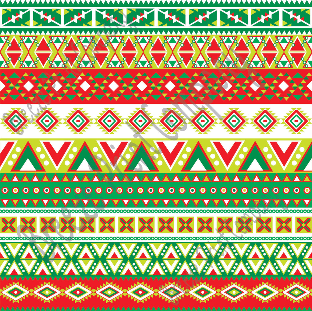 green tribal patterns