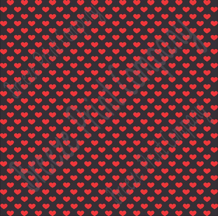 Black with red small heart craft vinyl sheet - HTV - Adhesive Vinyl - |  Breeze Crafts