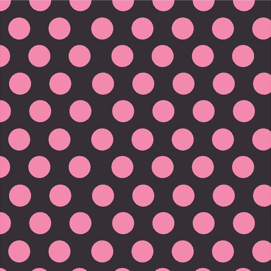 Black with pink dots craft vinyl - HTV - Adhesive Vinyl - large polka ...