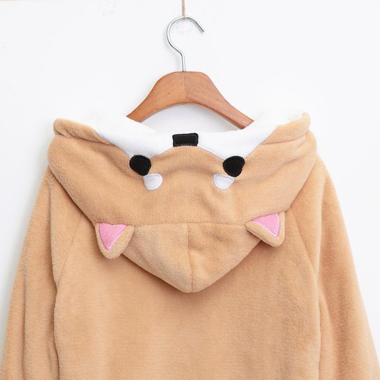 shiba inu hooded plush sweatshirt