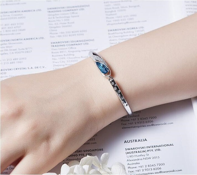 silver bracelet with Swarovski element crystal high fashion jewelry wh –