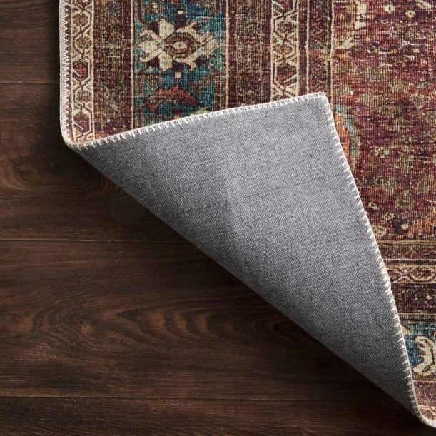 Loloi Layla Floor Rug in Brick/Blue Color, Measuring 1.52 X 2.29M