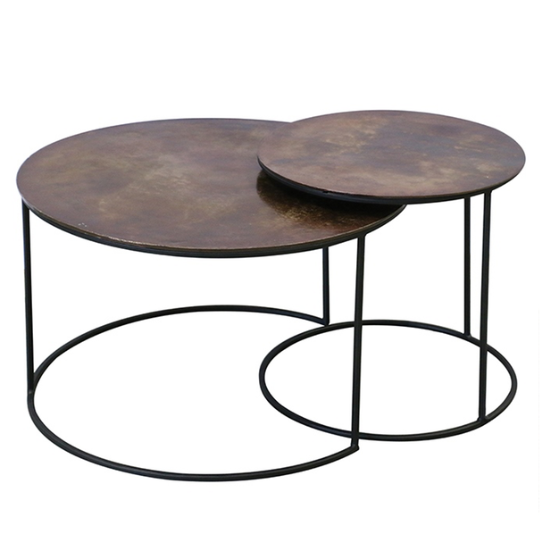 Round Brass Finish Nest Of Tables Greenslades Furniture