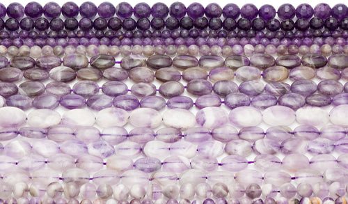 amethyst flat oval beads