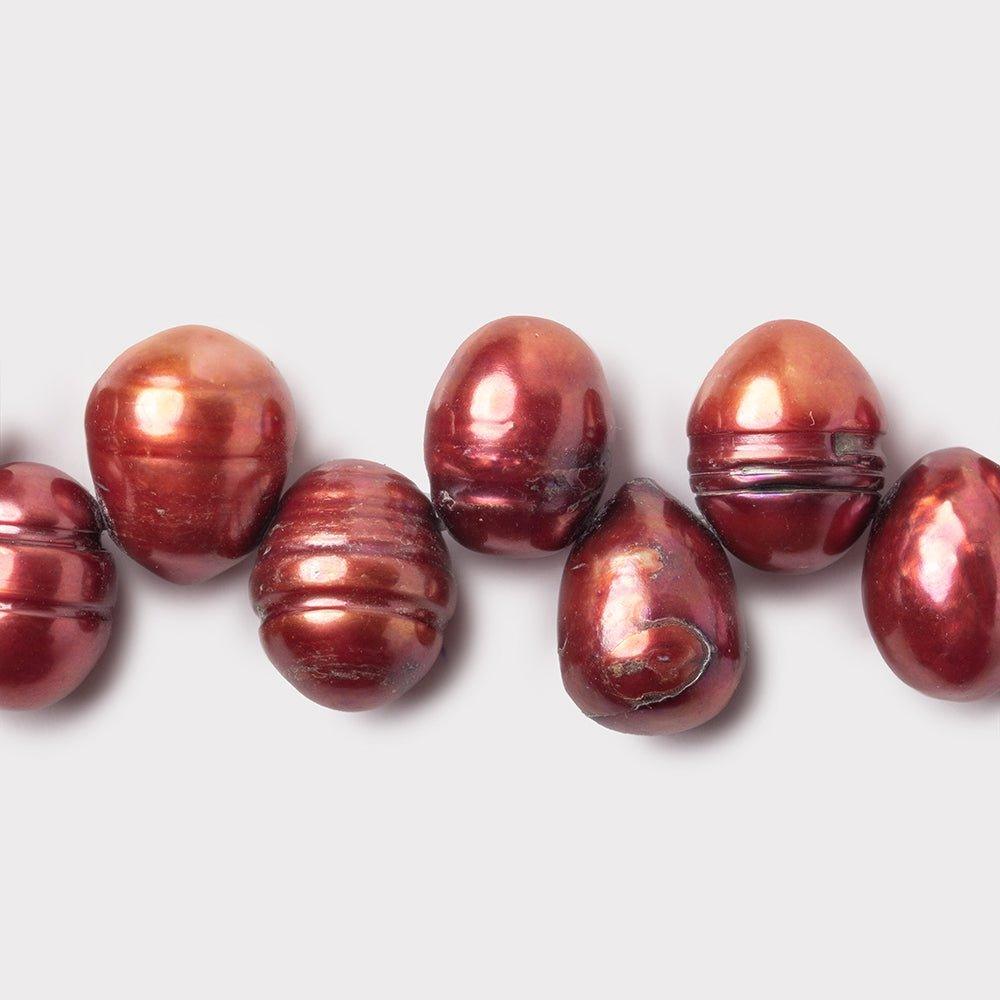Buy 12mm Red Top Ringed Baroque Pearls, 15 inch Online | Bead Traders