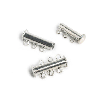 4 Ring Silver plated Magnetic Slider Clasp 1 piece