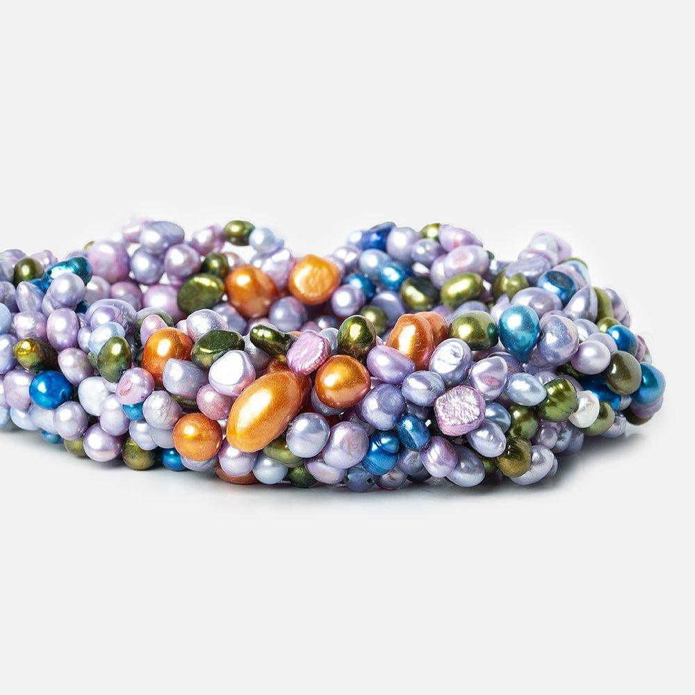 Buy 6mm Multi Color Baroque Freshwater Pearl Silver Chain - The Bead Traders