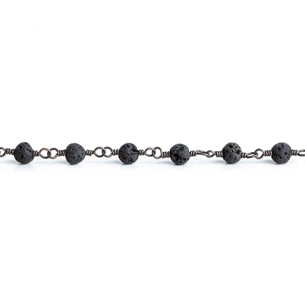 Bead, lava rock (waxed), 10mm round, B grade, Mohs hardness 3 to 3