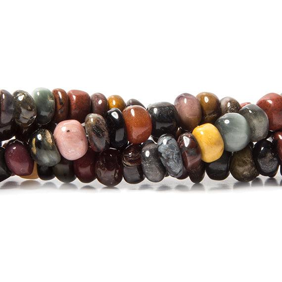 5-7mm Assorted Jasper plain rondelle Beads 16 inches 123 pieces