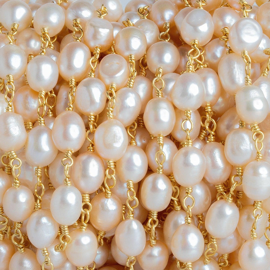 Buy 6mm Multi Color Baroque Freshwater Pearl Silver Chain - The Bead Traders