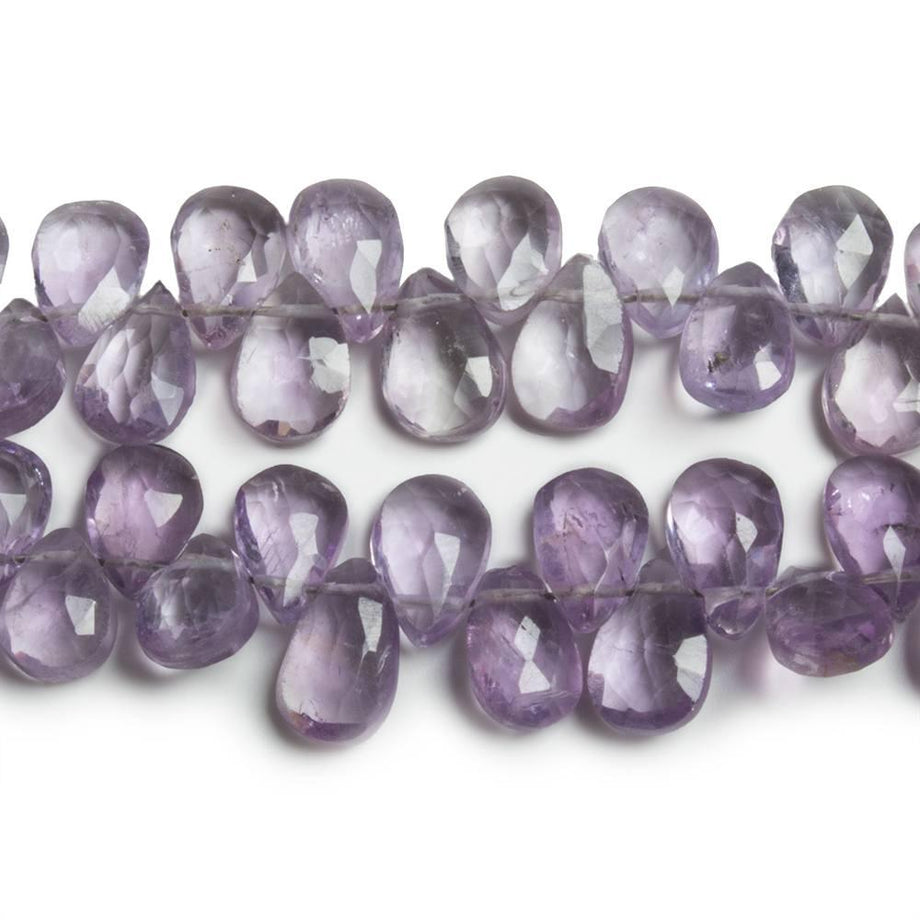 Crystal Quartz 8-11mm Briolette Pear A Grade Gemstone Beads Lot - 156221