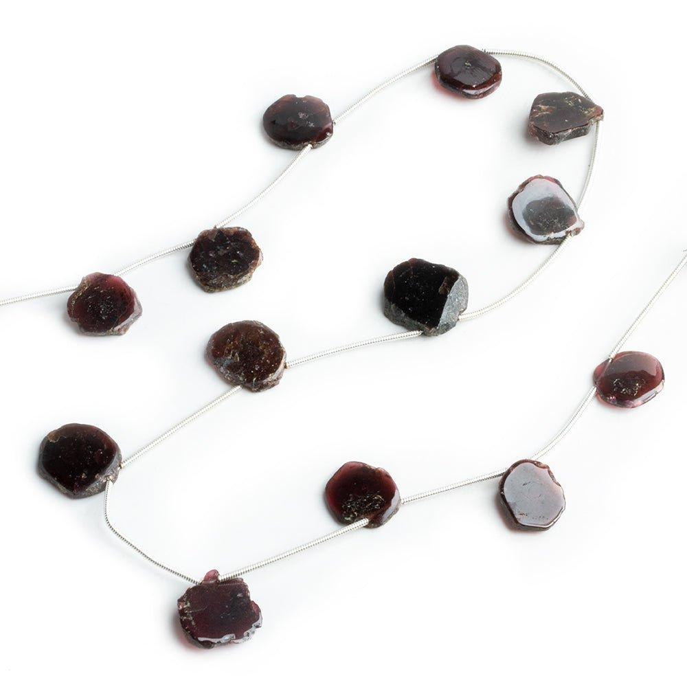 Garnet Slice Beads 6 inch 12 pieces