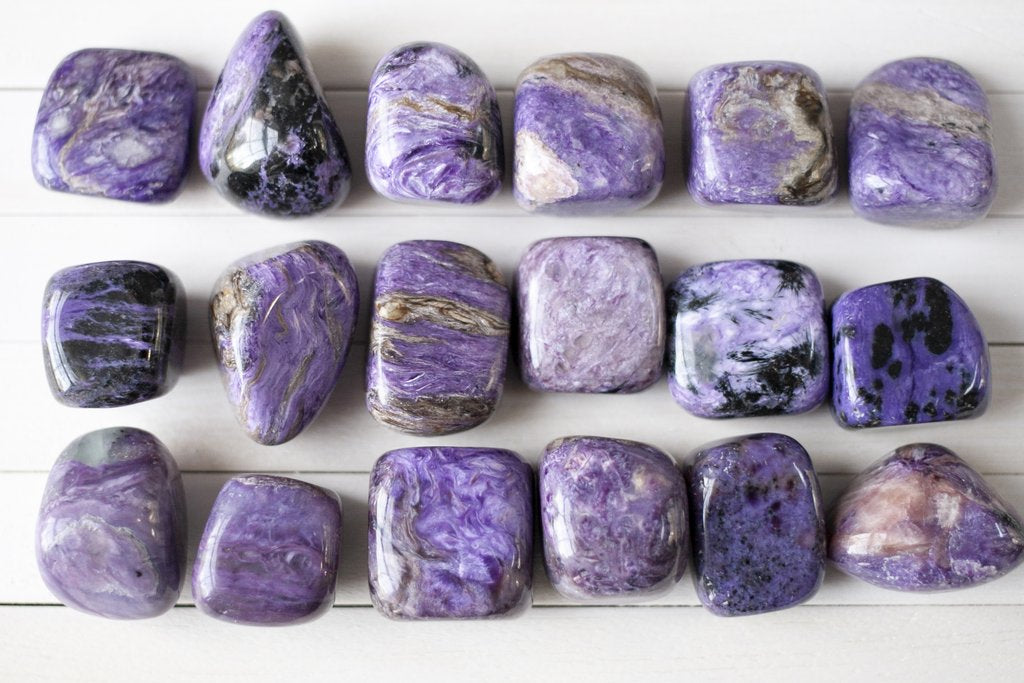 High Grade Charoite Stones by Cape Cod Crystals