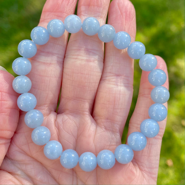 Angelite Bracelet, 8mm Bead