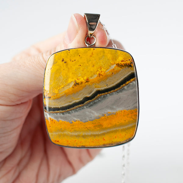 Bumblebee Jasper Pendant Necklace