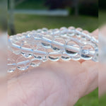 Clear Quartz Bead Bracelet, 6mm