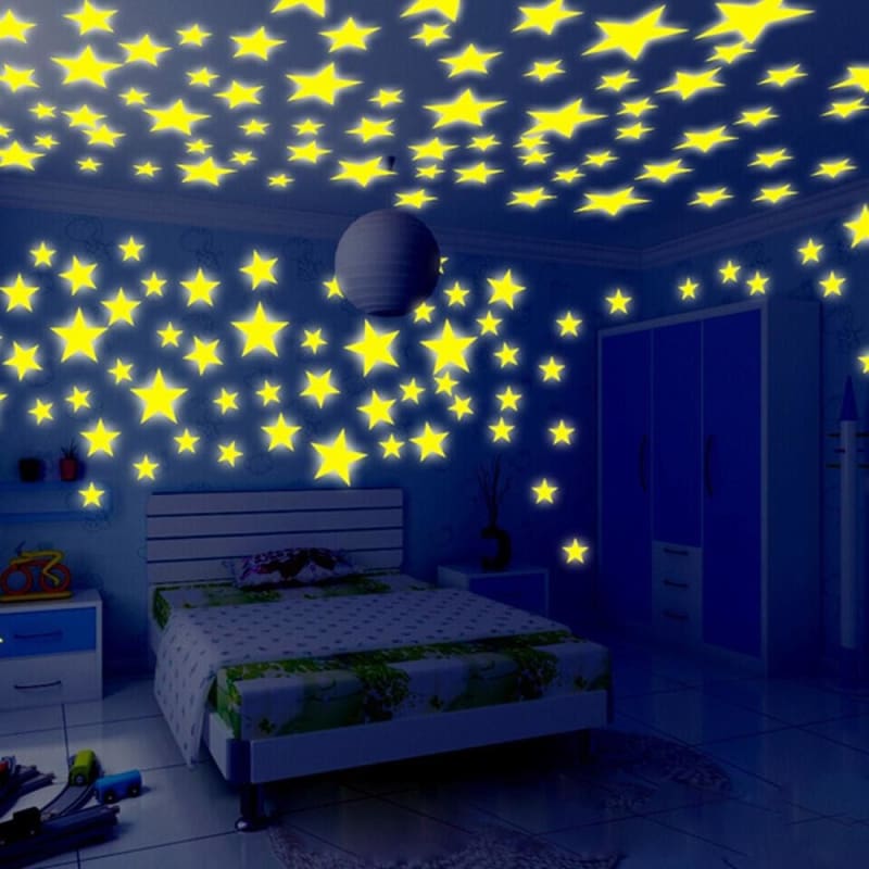 2017 Fashion New Glow In The Dark Star Wall Stickers 407pcs