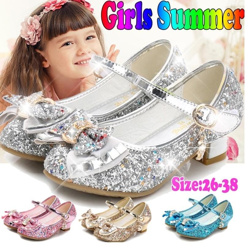 Fashion New Princess Shoes High Heels Dress Shoes Kids Baby Girls Sandals Hot