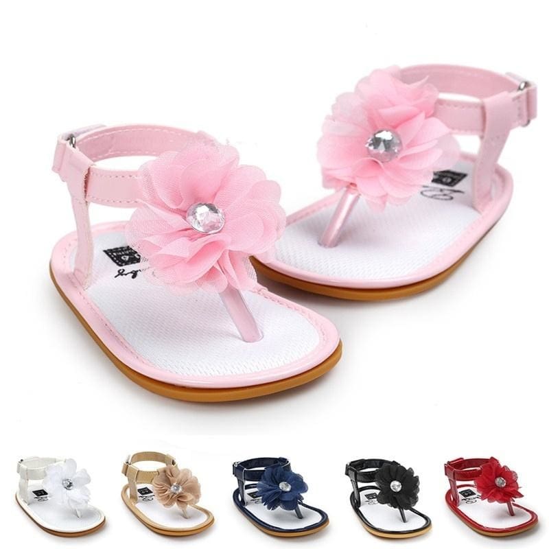 Baby Girl S Summer Sandals Flower Anti Slip Soft Sole Crib Shoes