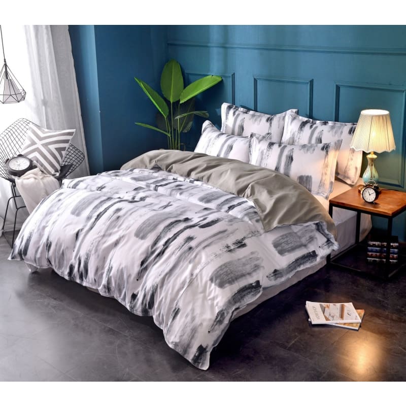 Black And White Minimalist Style Bedding Sets 7 Size Single Eu