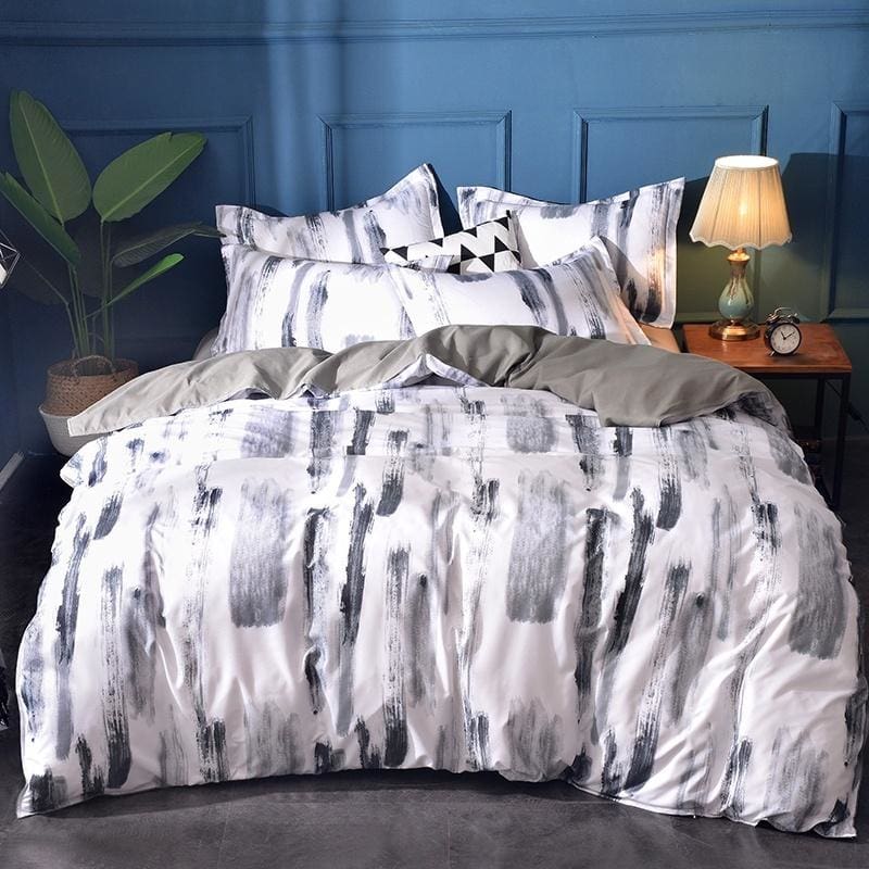 Black And White Minimalist Style Bedding Sets 7 Size Single Eu