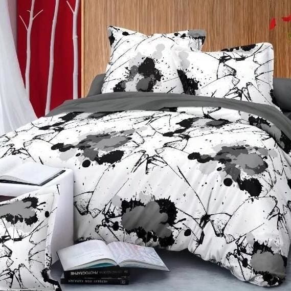 Black Amp White Color European Style Marble Texture Bedding Sets