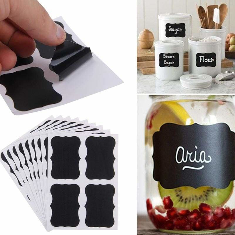 Blackboard Sticker 40pcs 10set Craft Kitchen Candy Jar Organizer