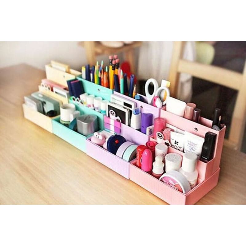 Diy Paper Board Storage Box Desk Decor Stationery Makeup Cosmetic