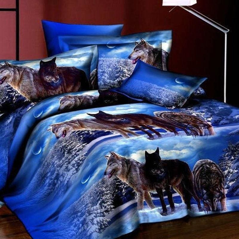 Fashion 3d Wolfs Duvet Covers Sets High Quality 2 3pcs Bedding Set