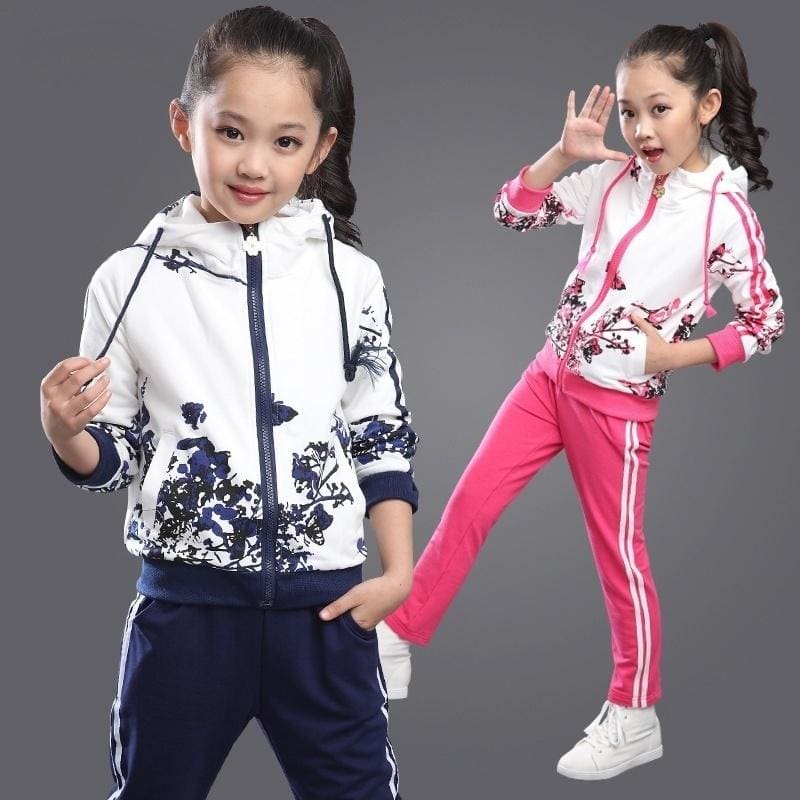 girls navy blue tracksuit